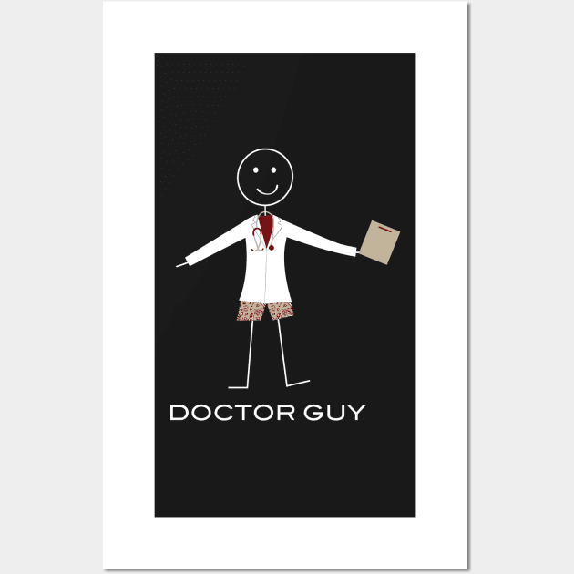 Funny Mens Doctor Guy Illustration Wall Art by whyitsme
